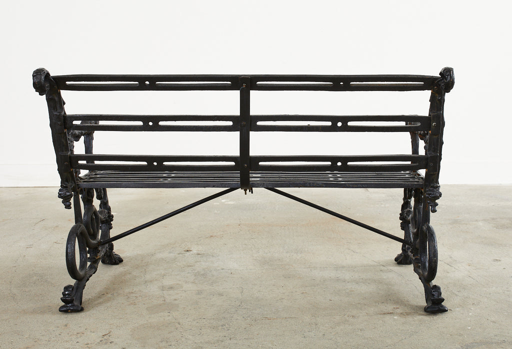 Pair of Coalbrookdale Serpent and Grape Pattern Iron Garden Benches