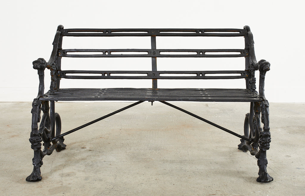 Pair of Coalbrookdale Serpent and Grape Pattern Iron Garden Benches