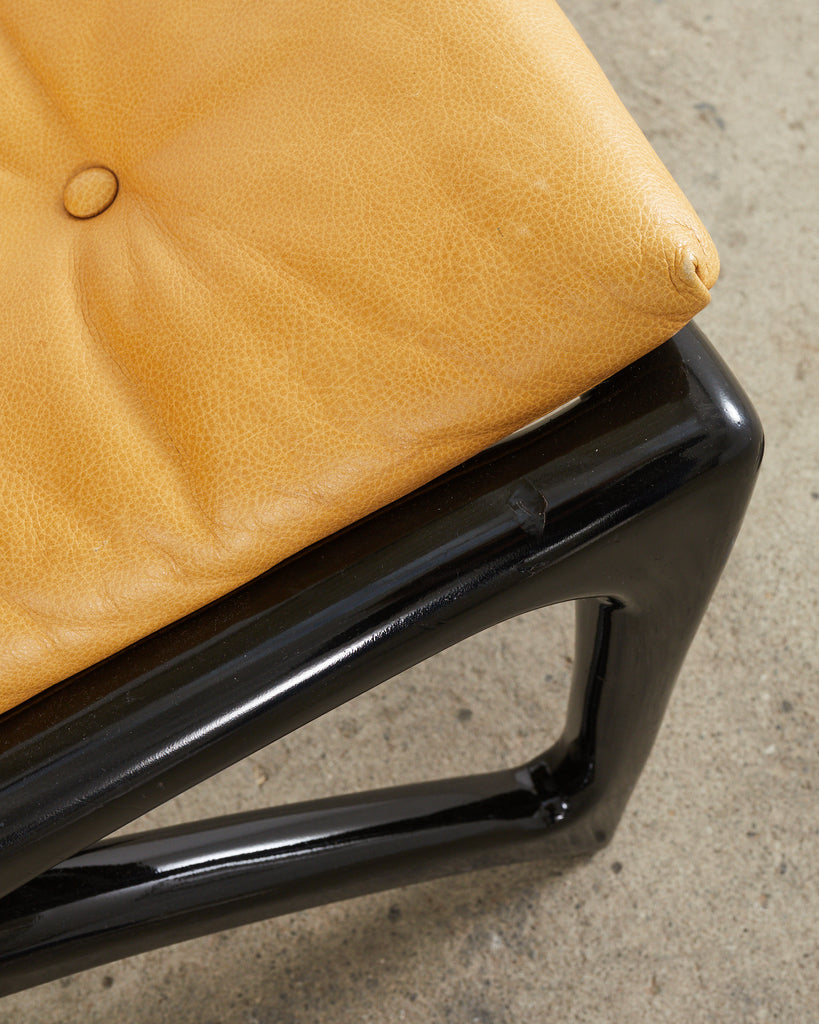 Pair of Italian Gio Ponti Style Ebonized Lounge Chairs