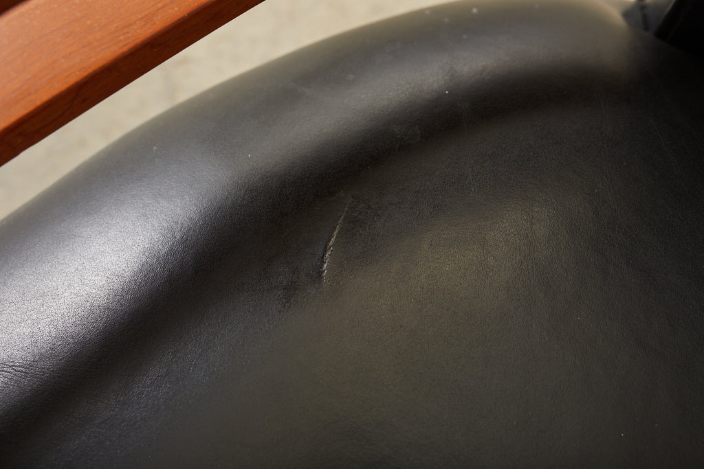 Set of Six Knoll Art Deco Style Leather Dining Armchairs