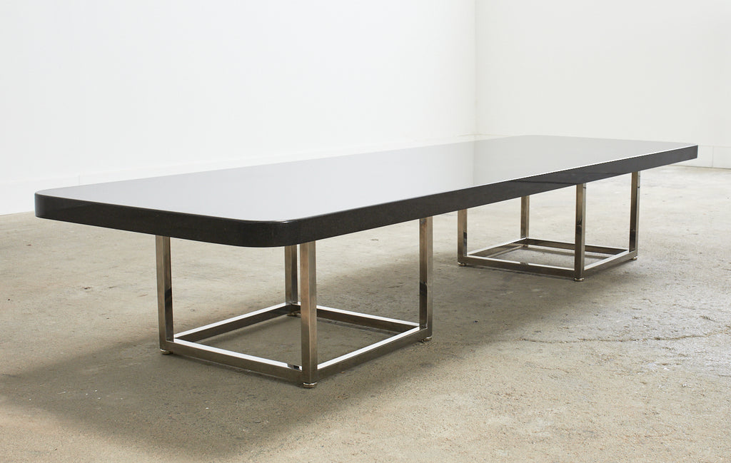 Modern Style Black Granite Coffee Cocktail Table