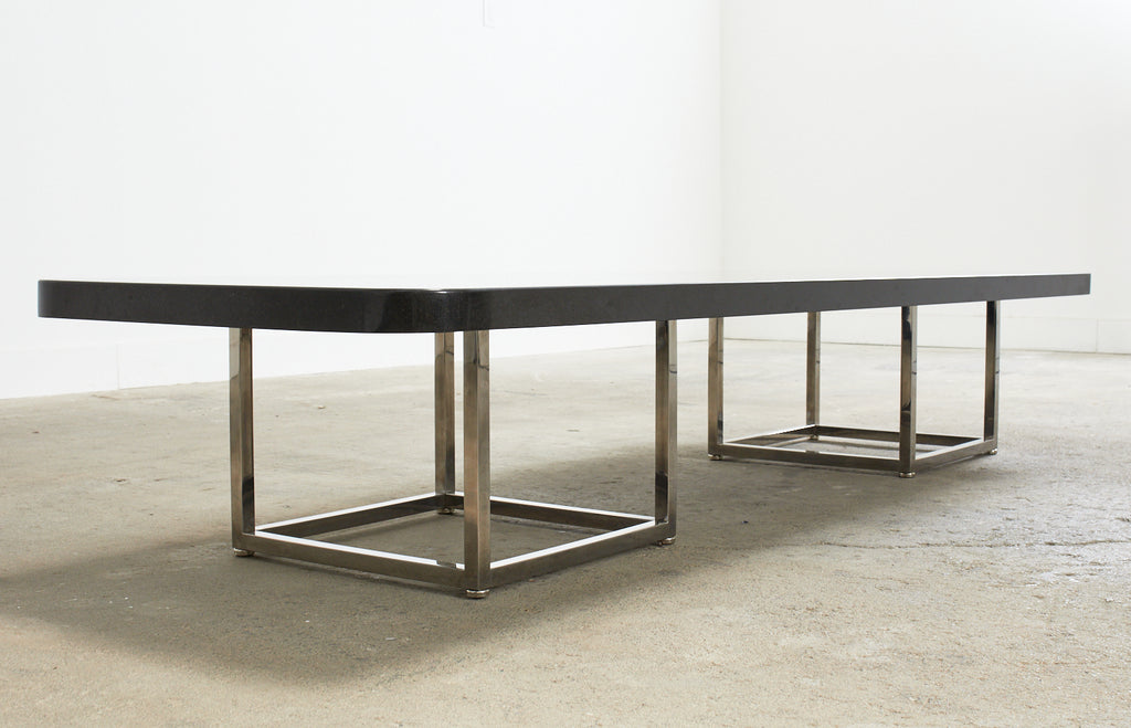 Modern Style Black Granite Coffee Cocktail Table