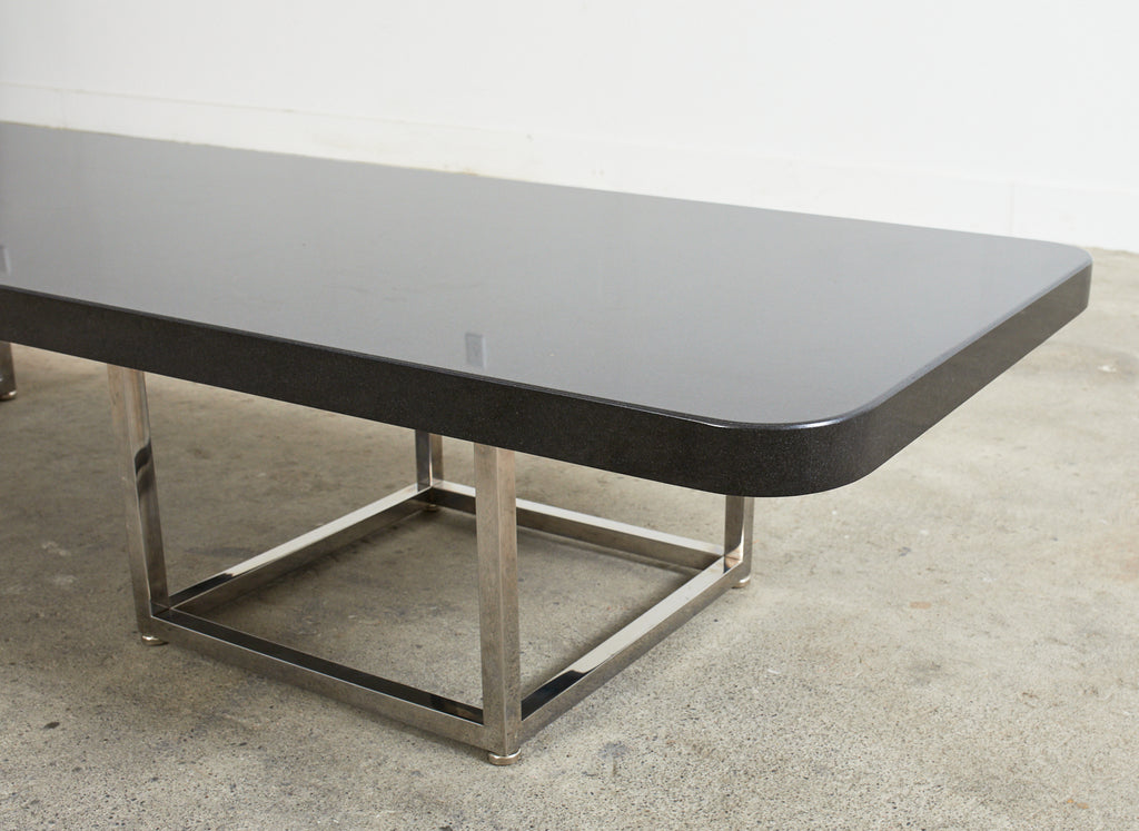 Modern Style Black Granite Coffee Cocktail Table