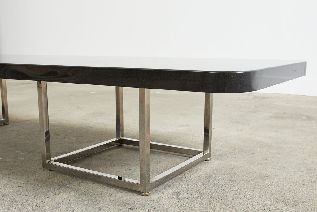 Modern Style Black Granite Coffee Cocktail Table