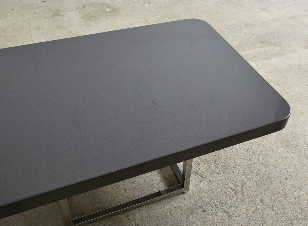 Modern Style Black Granite Coffee Cocktail Table