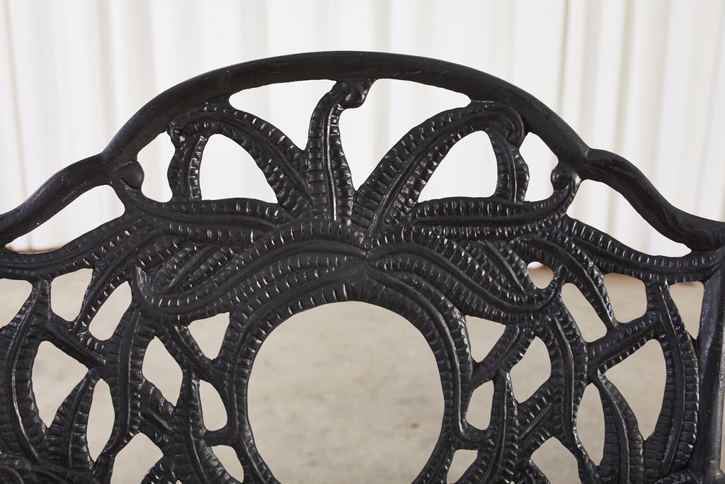 Set of Eight Art Nouveau Style Aluminum Garden Dining Armchairs