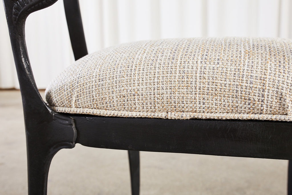 Set of Eight Art Nouveau Style Aluminum Garden Dining Armchairs