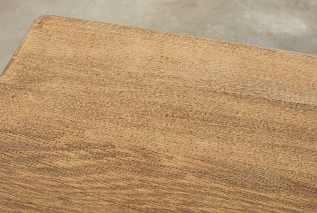 French Arts and Crafts Bleached Oak Farmhouse Dining Table