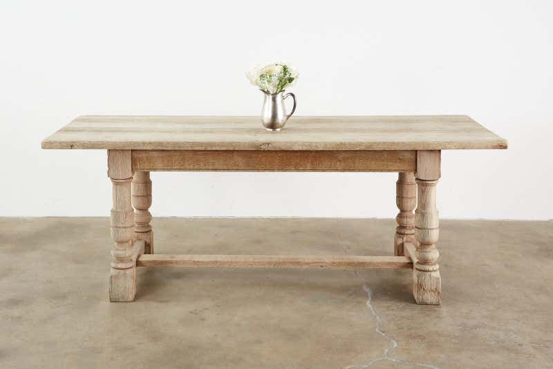 Country French Oak Farmhouse Trestle Dining Table