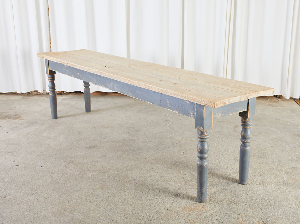 Country American Painted Pine Farmhouse Harvest Dining Table