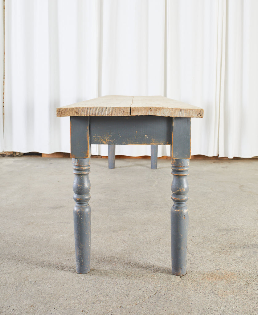 Country American Painted Pine Farmhouse Harvest Dining Table