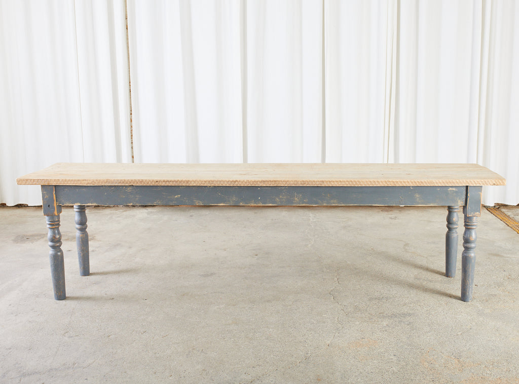 Country American Painted Pine Farmhouse Harvest Dining Table