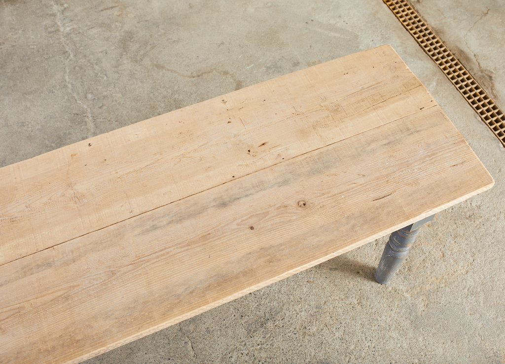 Country American Painted Pine Farmhouse Harvest Dining Table