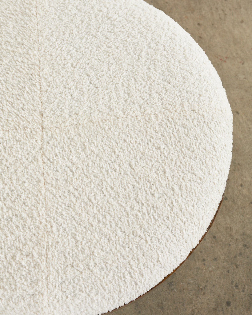 English Arts and Crafts Quarter Sawn Oak Stool with Bouclé