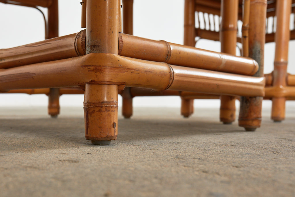 Set of Six Brighton Pavilion Style Bamboo Dining Armchairs