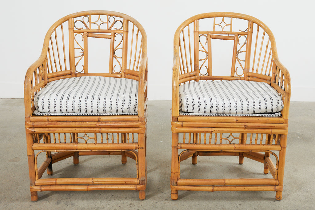 Set of Six Brighton Pavilion Style Bamboo Dining Armchairs