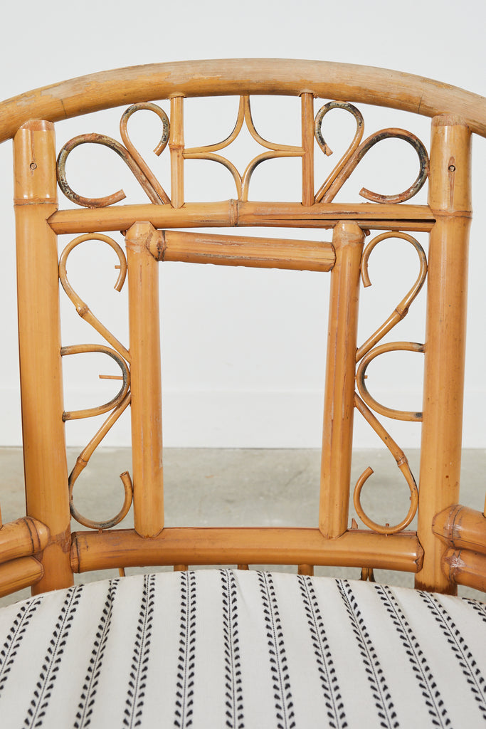Set of Six Brighton Pavilion Style Bamboo Dining Armchairs