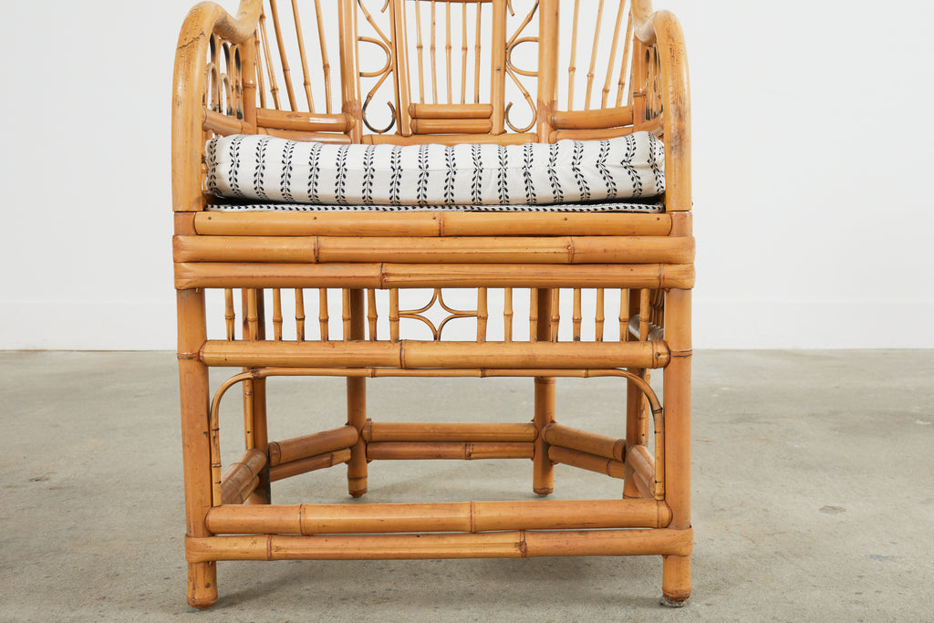 Set of Six Brighton Pavilion Style Bamboo Dining Armchairs