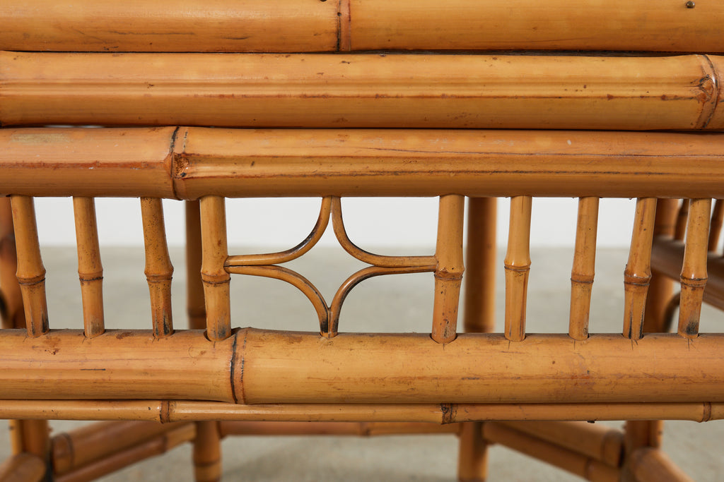 Set of Six Brighton Pavilion Style Bamboo Dining Armchairs