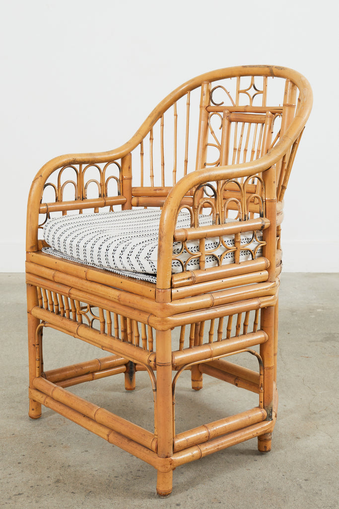 Set of Six Brighton Pavilion Style Bamboo Dining Armchairs