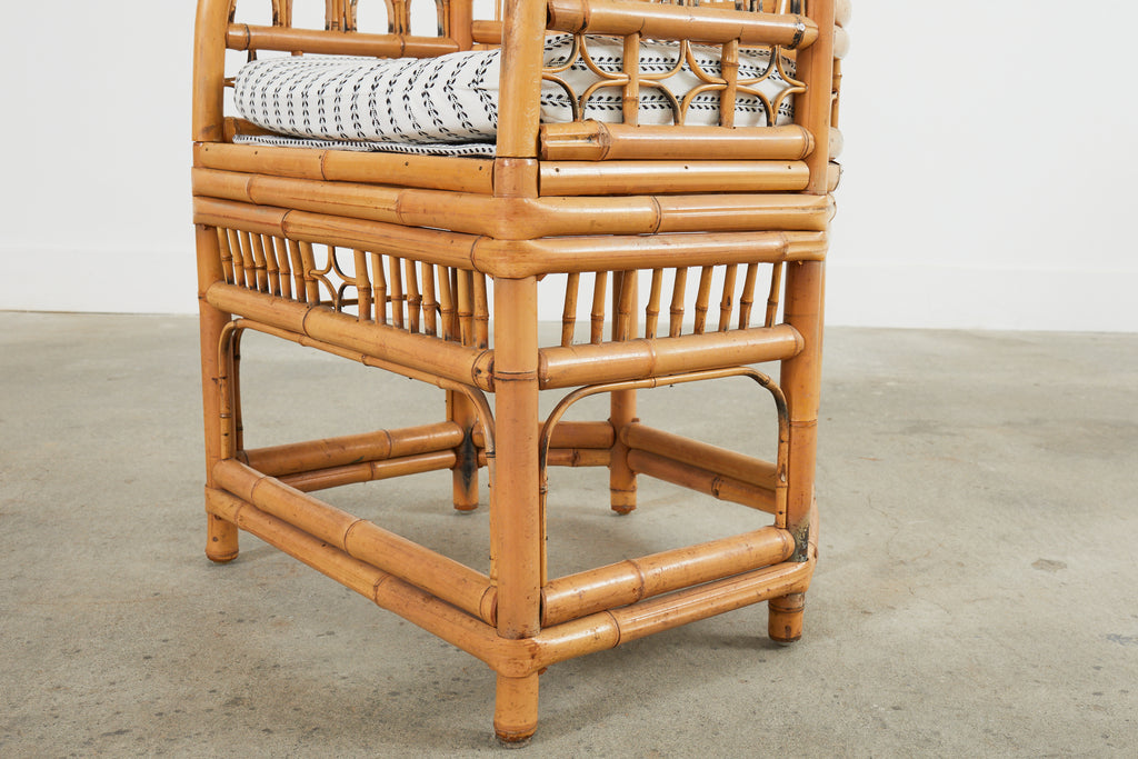 Set of Six Brighton Pavilion Style Bamboo Dining Armchairs