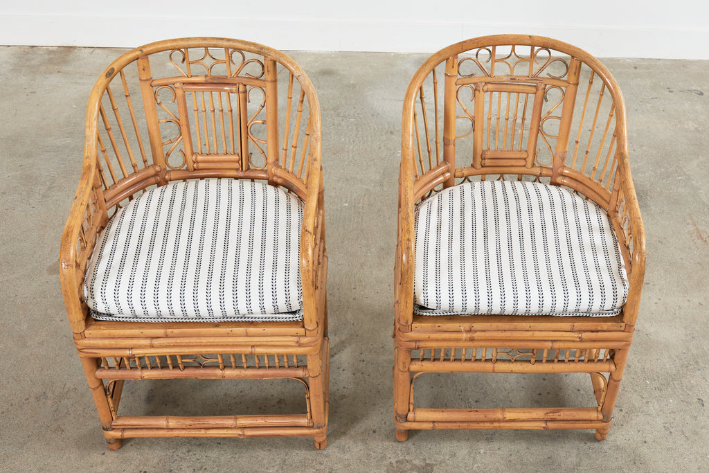 Set of Six Brighton Pavilion Style Bamboo Dining Armchairs