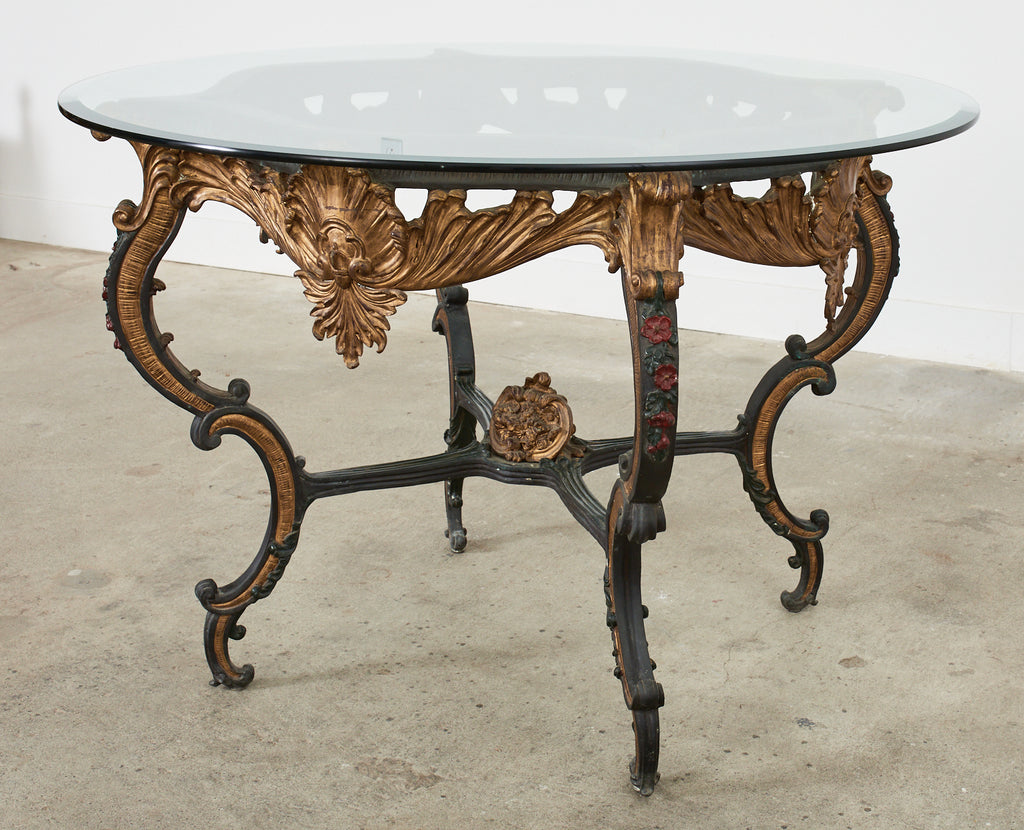 Italian Baroque Style Solid Bronze Lacquered Center Table