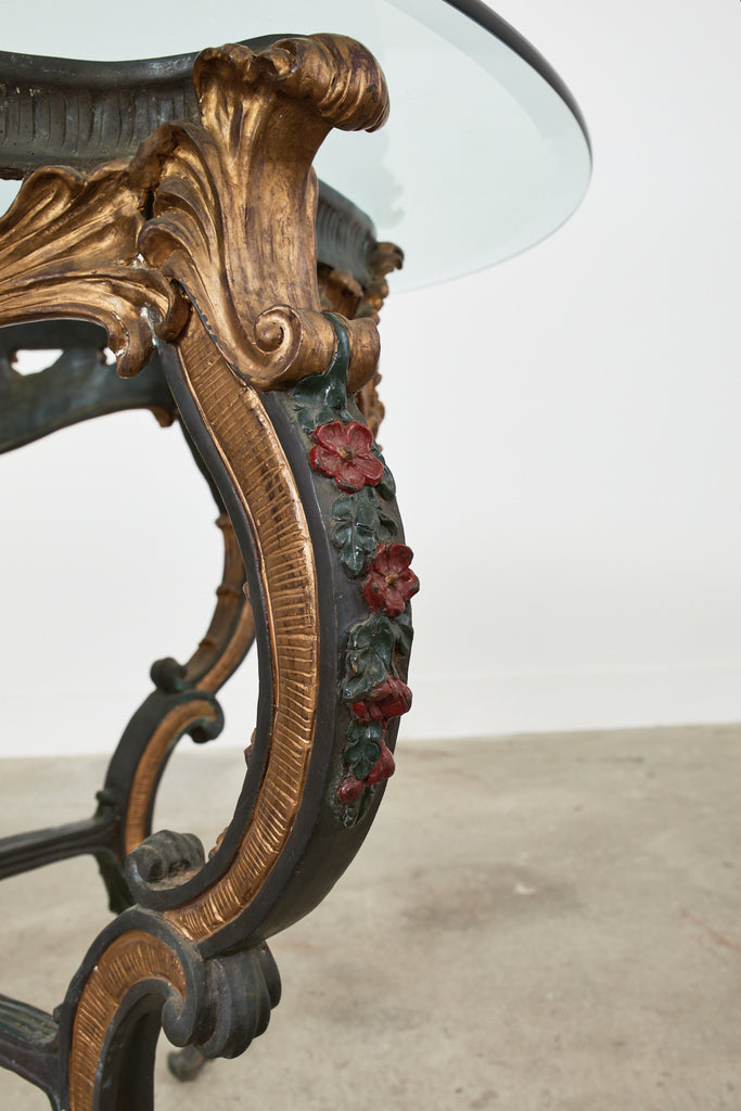 Italian Baroque Style Solid Bronze Lacquered Center Table