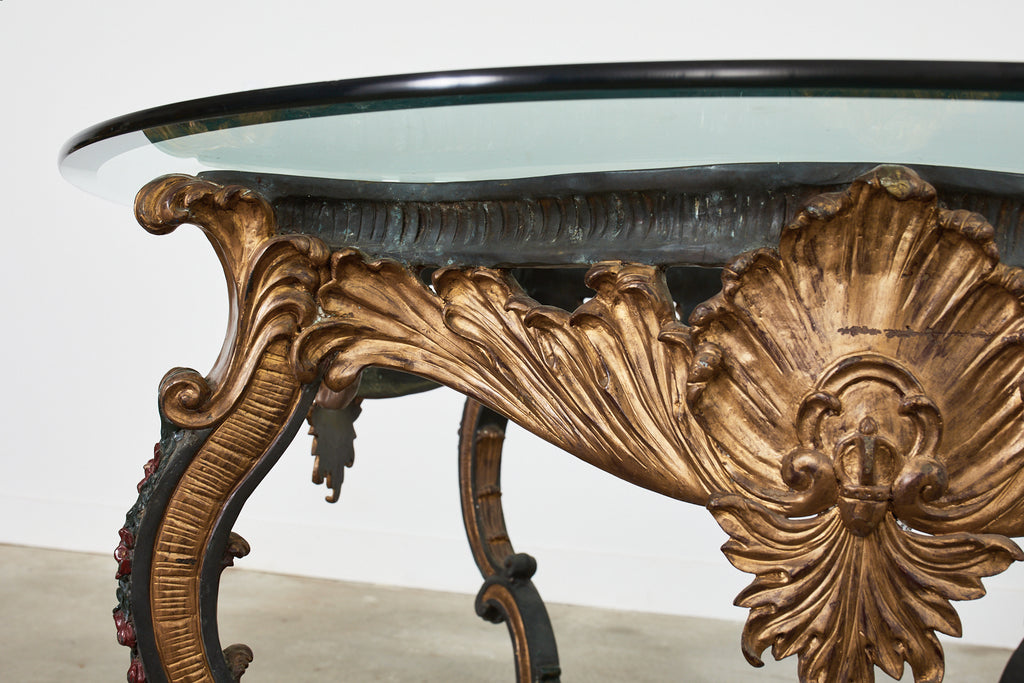 Italian Baroque Style Solid Bronze Lacquered Center Table