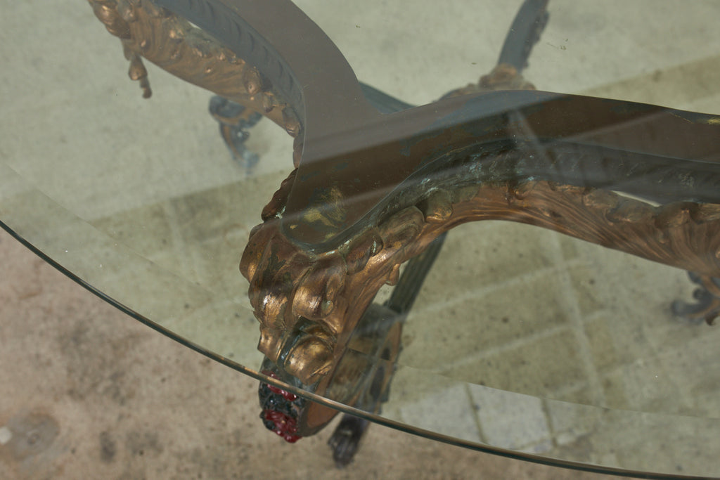 Italian Baroque Style Solid Bronze Lacquered Center Table