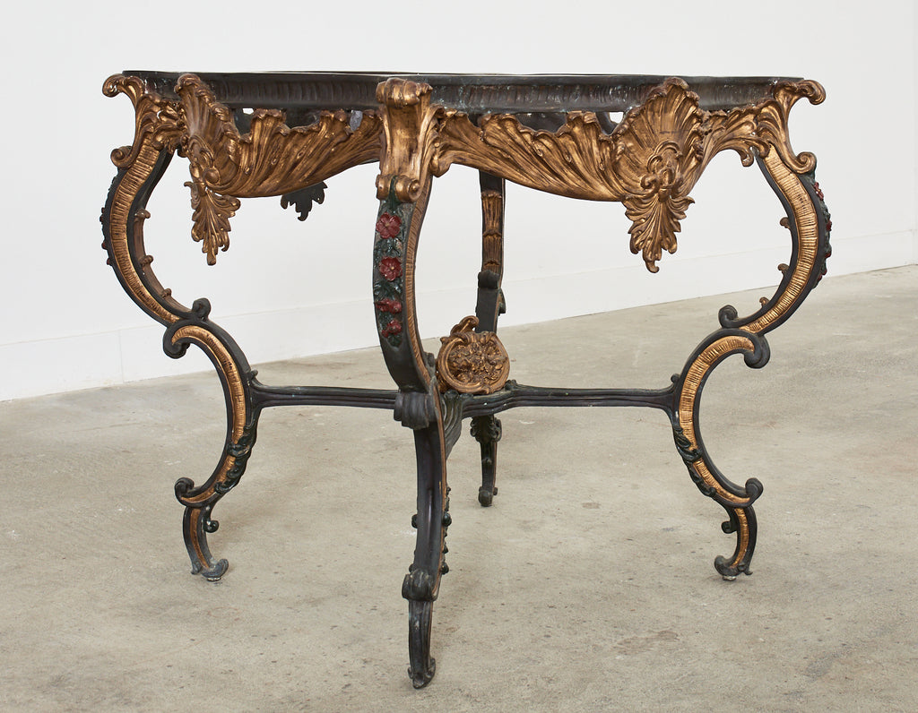 Italian Baroque Style Solid Bronze Lacquered Center Table