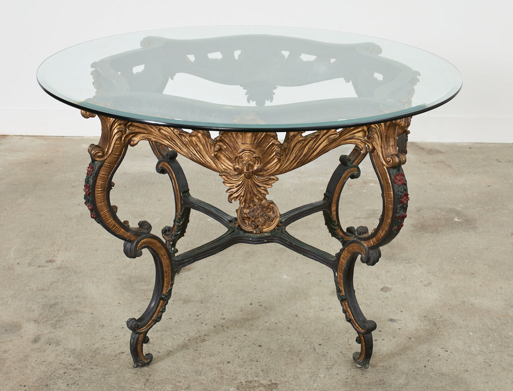 Italian Baroque Style Solid Bronze Lacquered Center Table