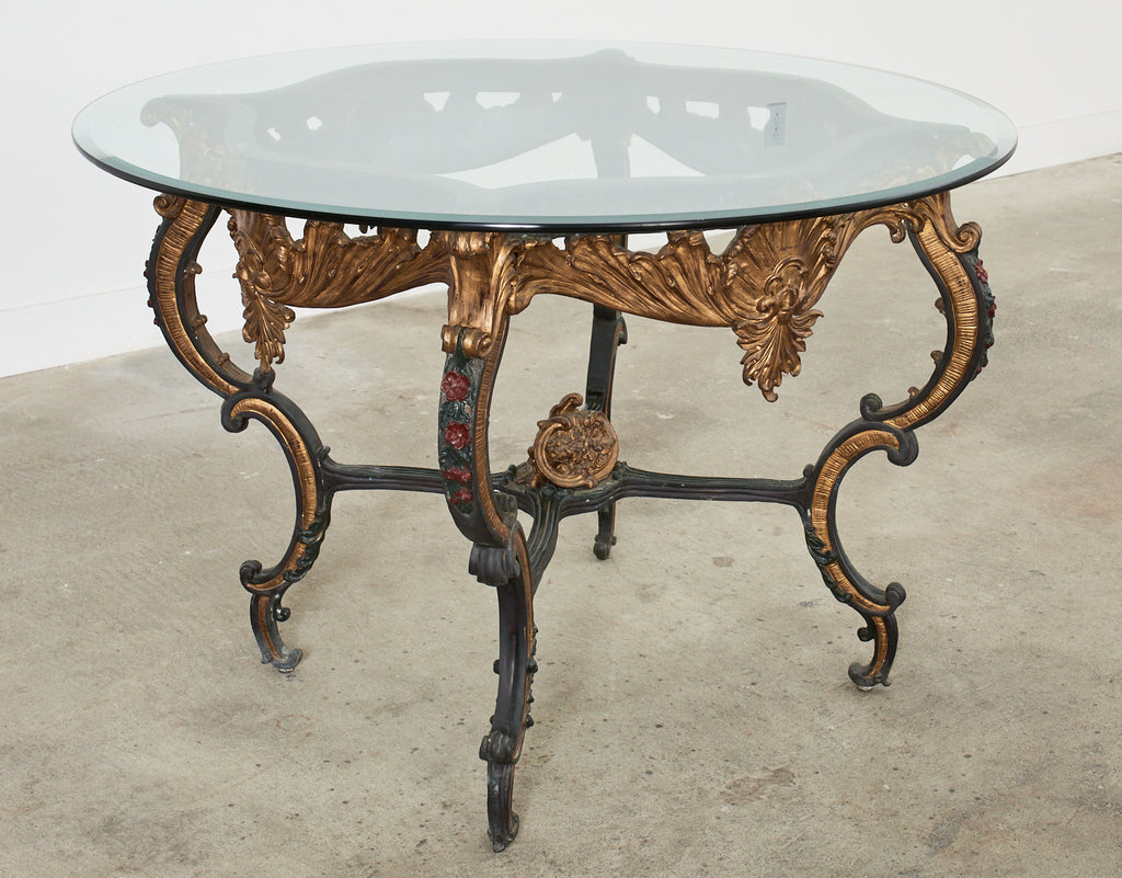 Italian Baroque Style Solid Bronze Lacquered Center Table