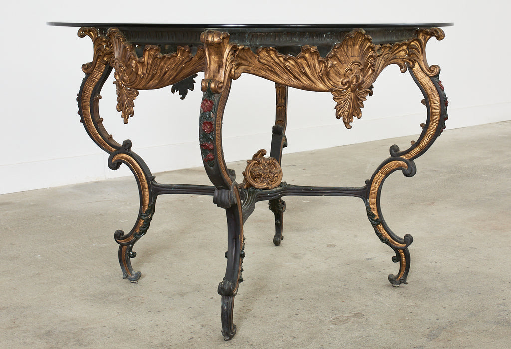 Italian Baroque Style Solid Bronze Lacquered Center Table