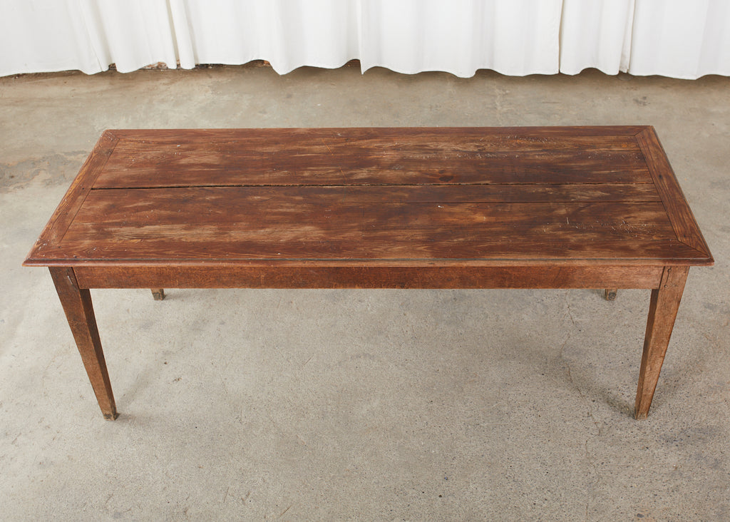 Country French Pine Oak Farmhouse Harvest Dining Table