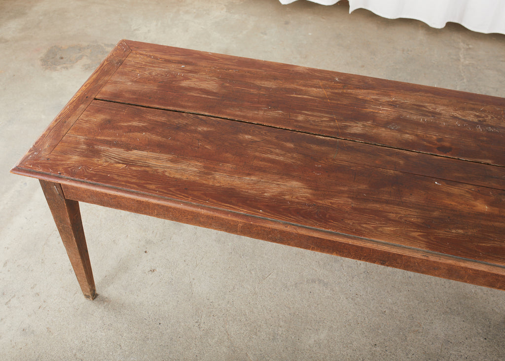 Country French Pine Oak Farmhouse Harvest Dining Table