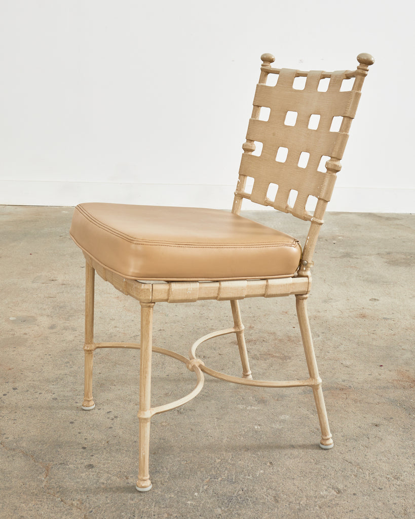 Set of Four Brown Jordan Neoclassical Style Garden Dining Chairs