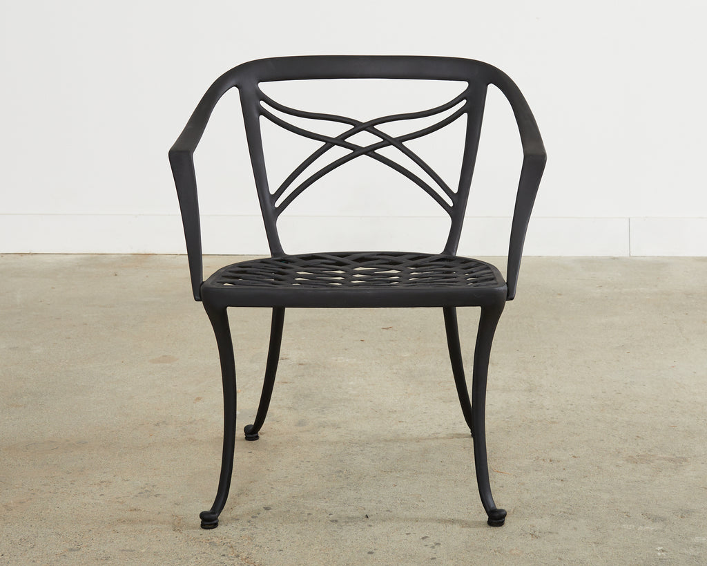 Set of 14 Brown Jordan Classic Garden Dining Armchairs