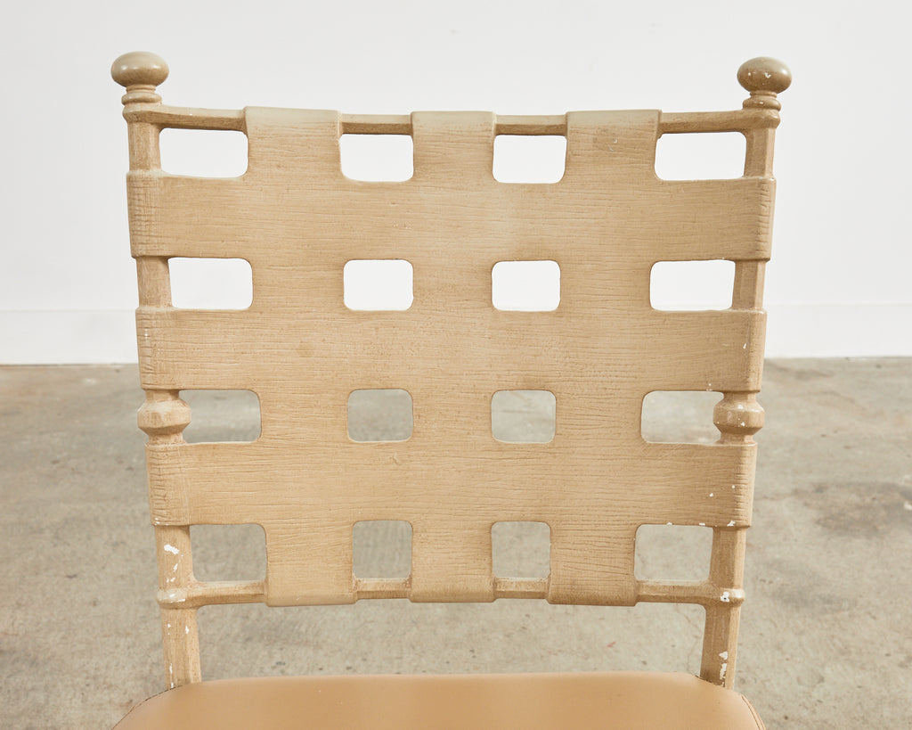 Set of Four Brown Jordan Neoclassical Style Garden Dining Chairs