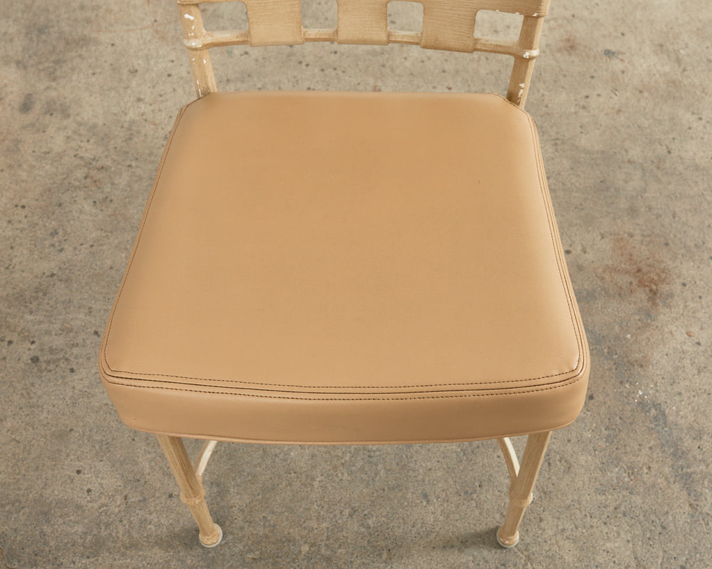 Set of Four Brown Jordan Neoclassical Style Garden Dining Chairs