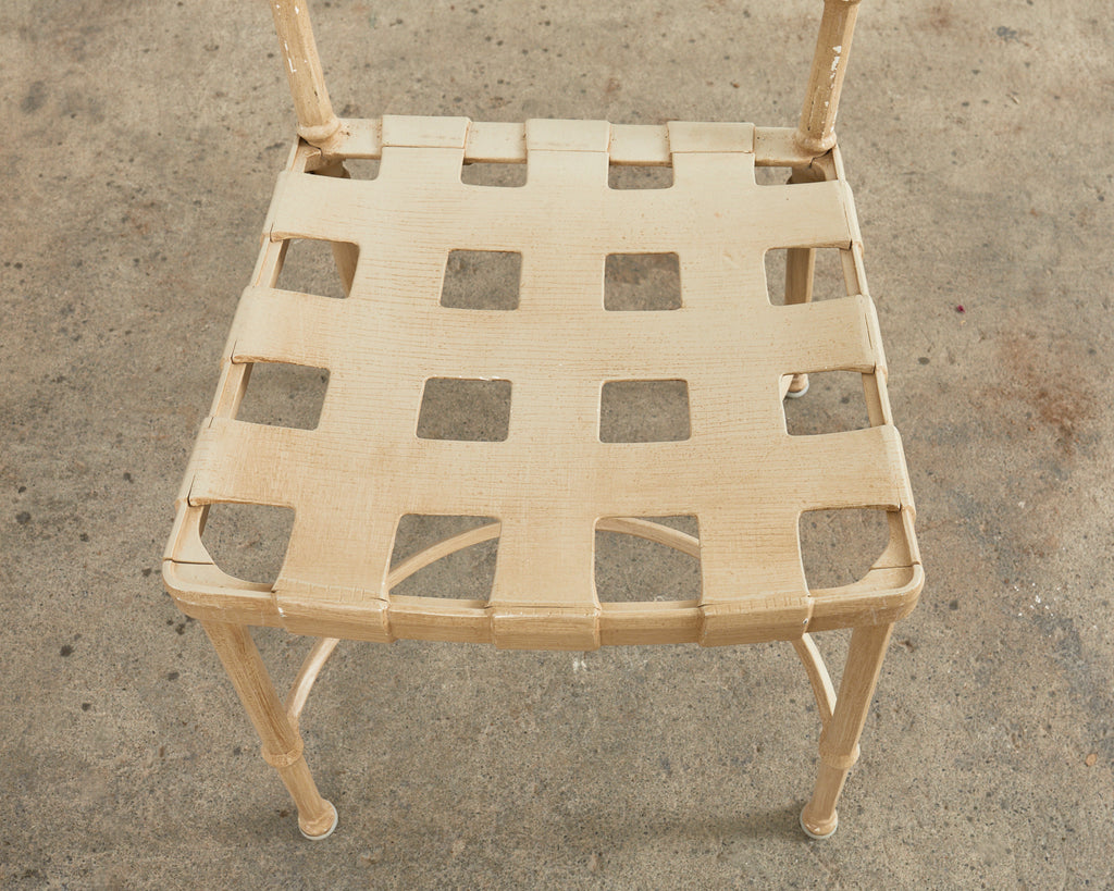 Set of Four Brown Jordan Neoclassical Style Garden Dining Chairs