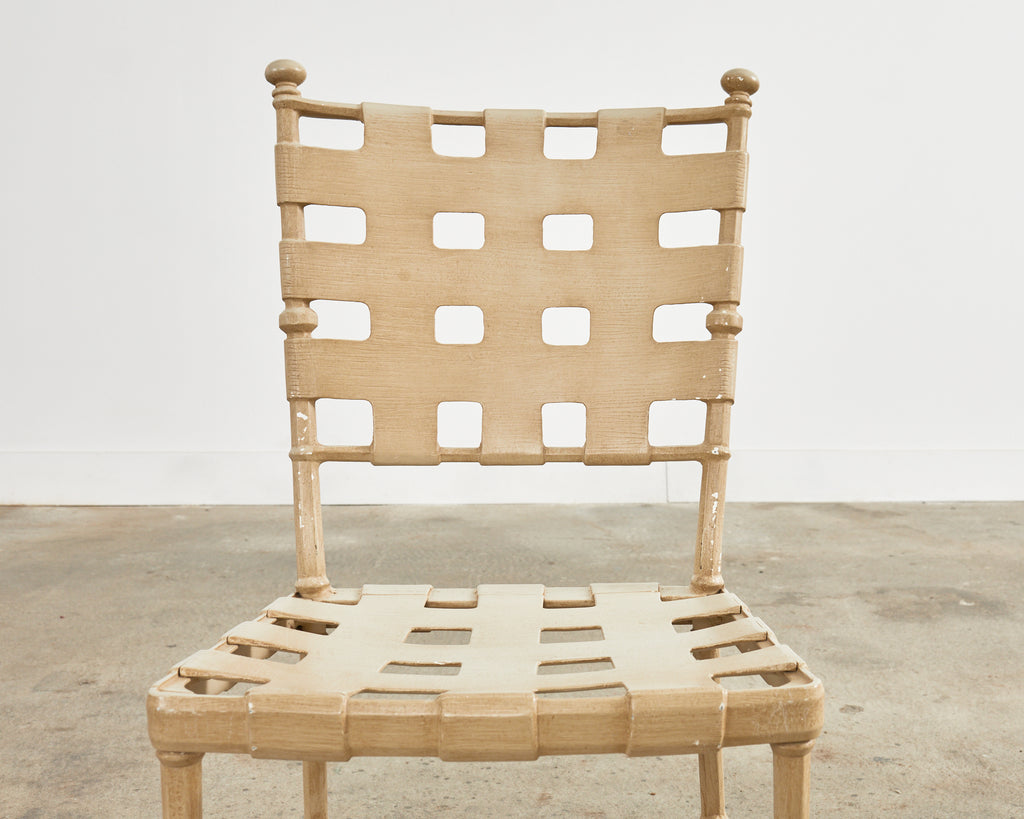 Set of Four Brown Jordan Neoclassical Style Garden Dining Chairs