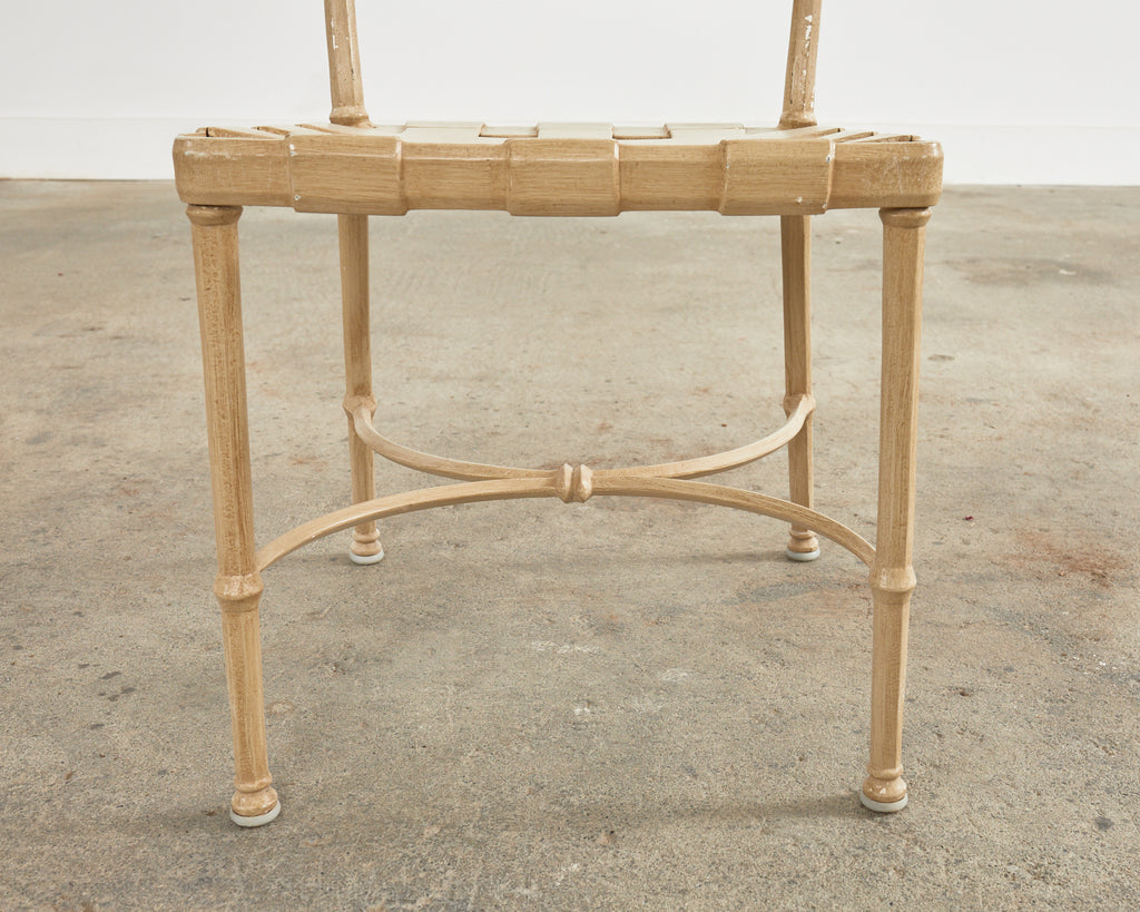 Set of Four Brown Jordan Neoclassical Style Garden Dining Chairs