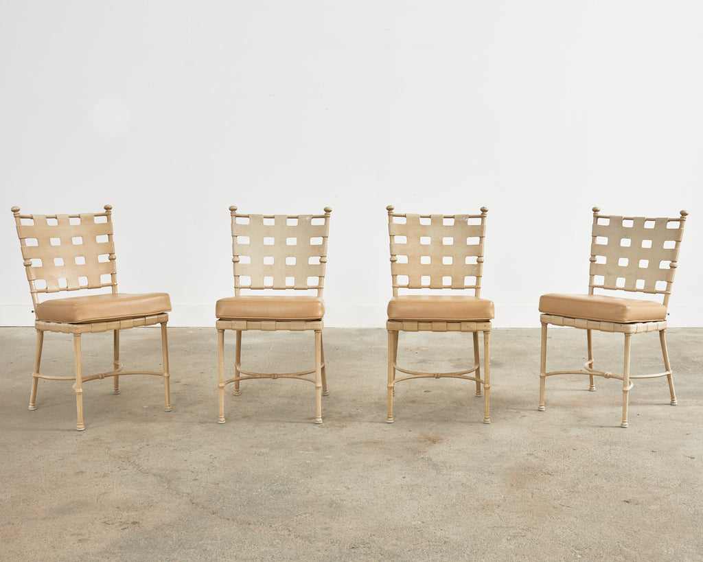 Set of Four Brown Jordan Neoclassical Style Garden Dining Chairs