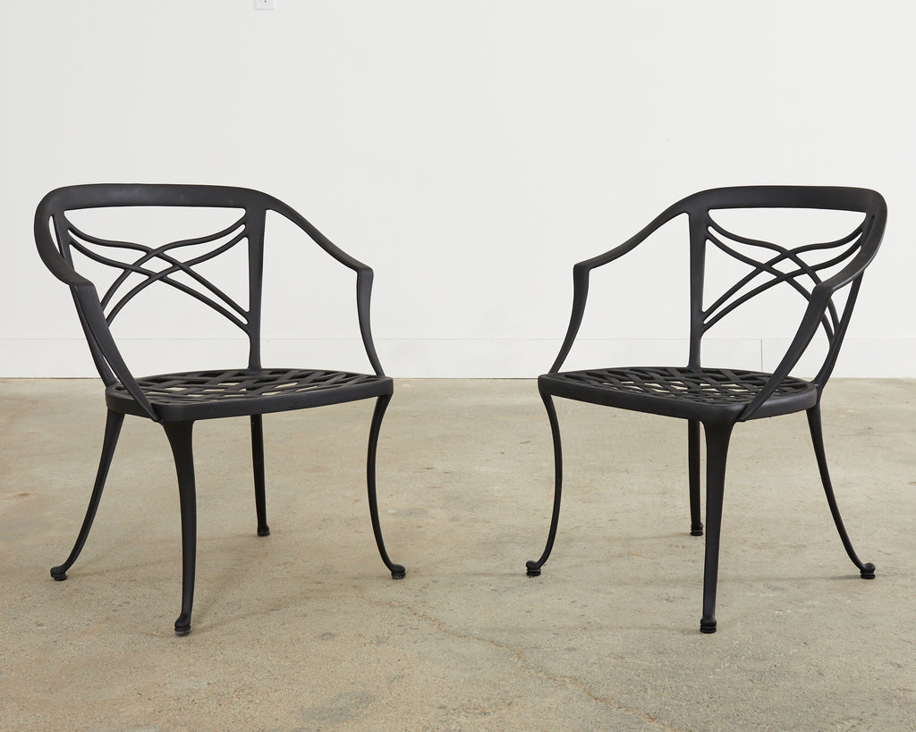 Set of 14 Brown Jordan Classic Garden Dining Armchairs