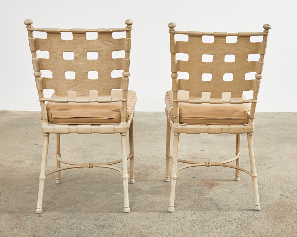 Set of Four Brown Jordan Neoclassical Style Garden Dining Chairs