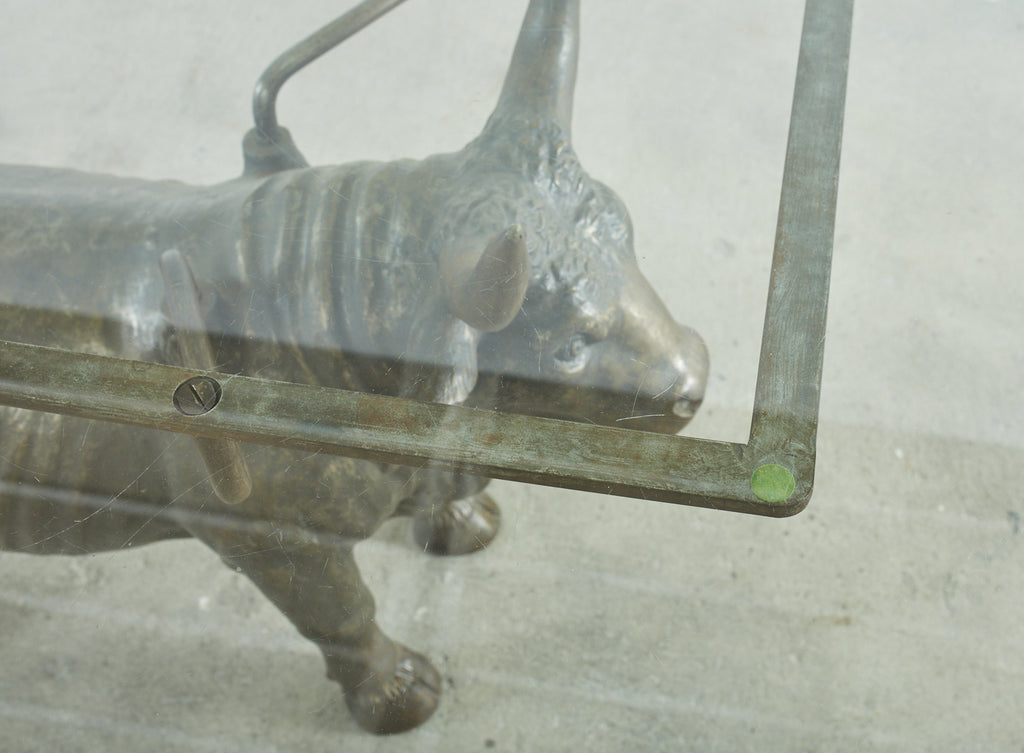 19th Century French Bronzed Iron Bull Dining Table