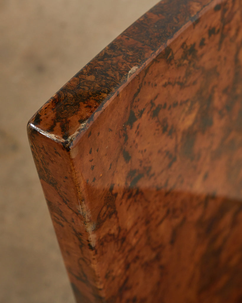 Karl Springer JMF Chair Lacquered Burlwood Patchwork