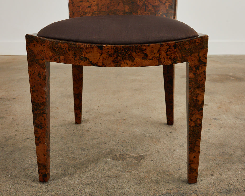 Karl Springer JMF Chair Lacquered Burlwood Patchwork