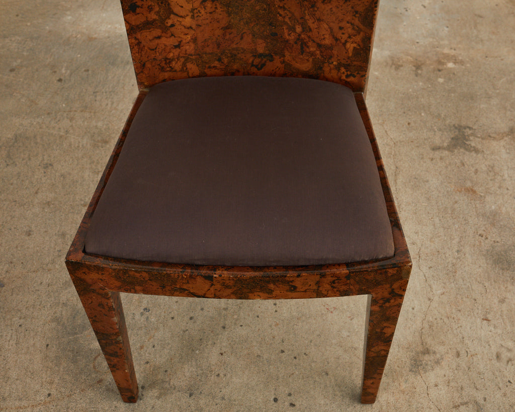 Karl Springer JMF Chair Lacquered Burlwood Patchwork